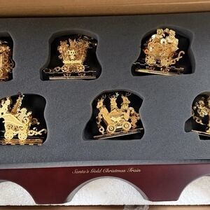 Danbury Mint Gold Santa's Christmas Train